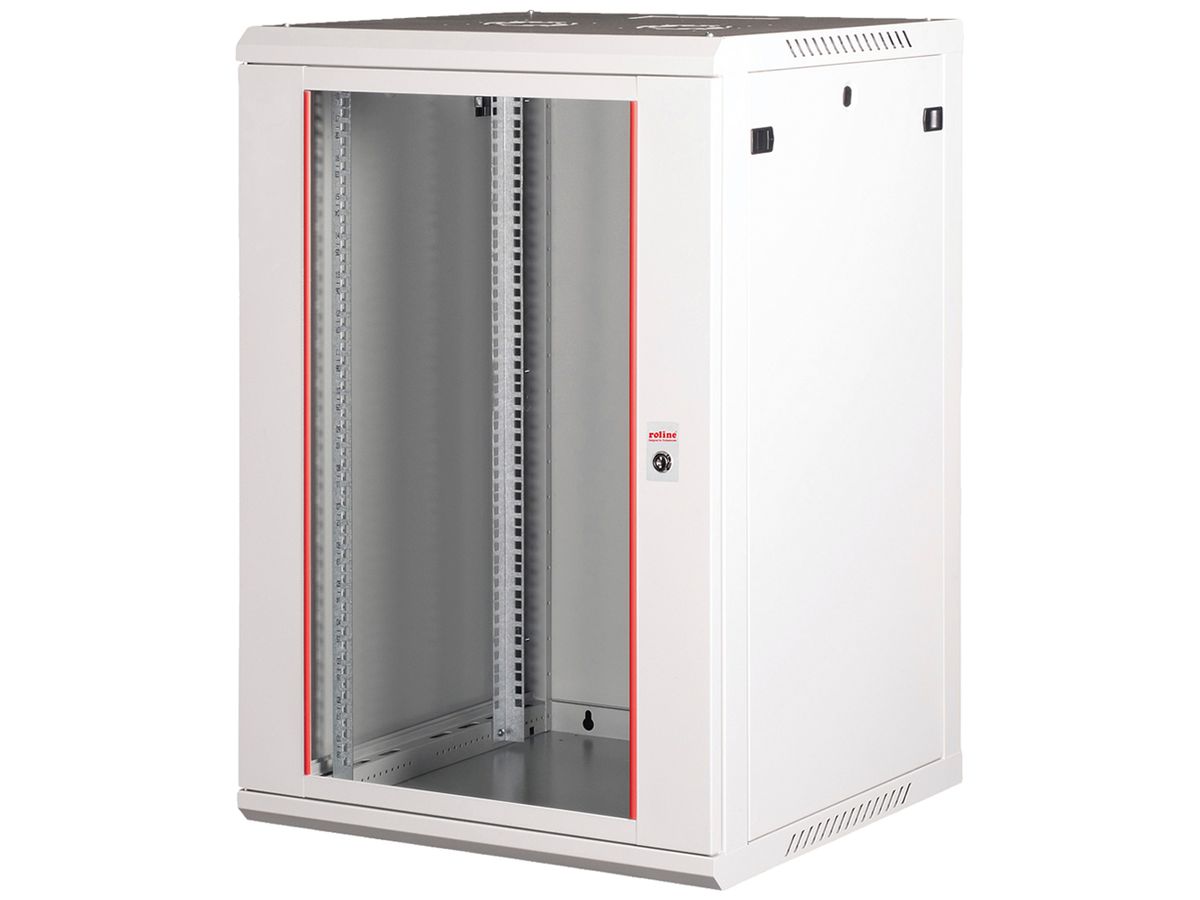 Wandgehäuse 19" ROLINE Basic Plus 600×912×600mm 18HE 1×Tür Stahl grau