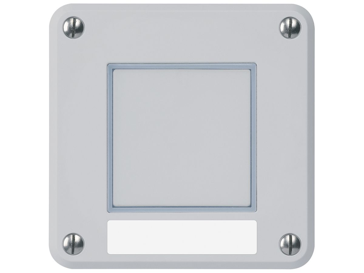Sonnerie-Drucktaster Hager robusto IP55 mit Bezeichnungsschild grau