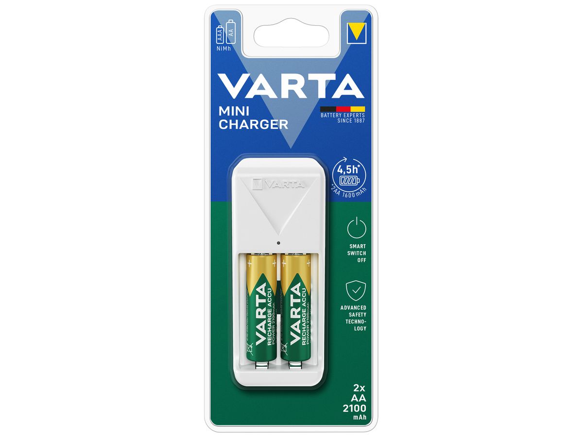 Ladegerät VARTA Mini Charger mit 2×AA 2100mAh