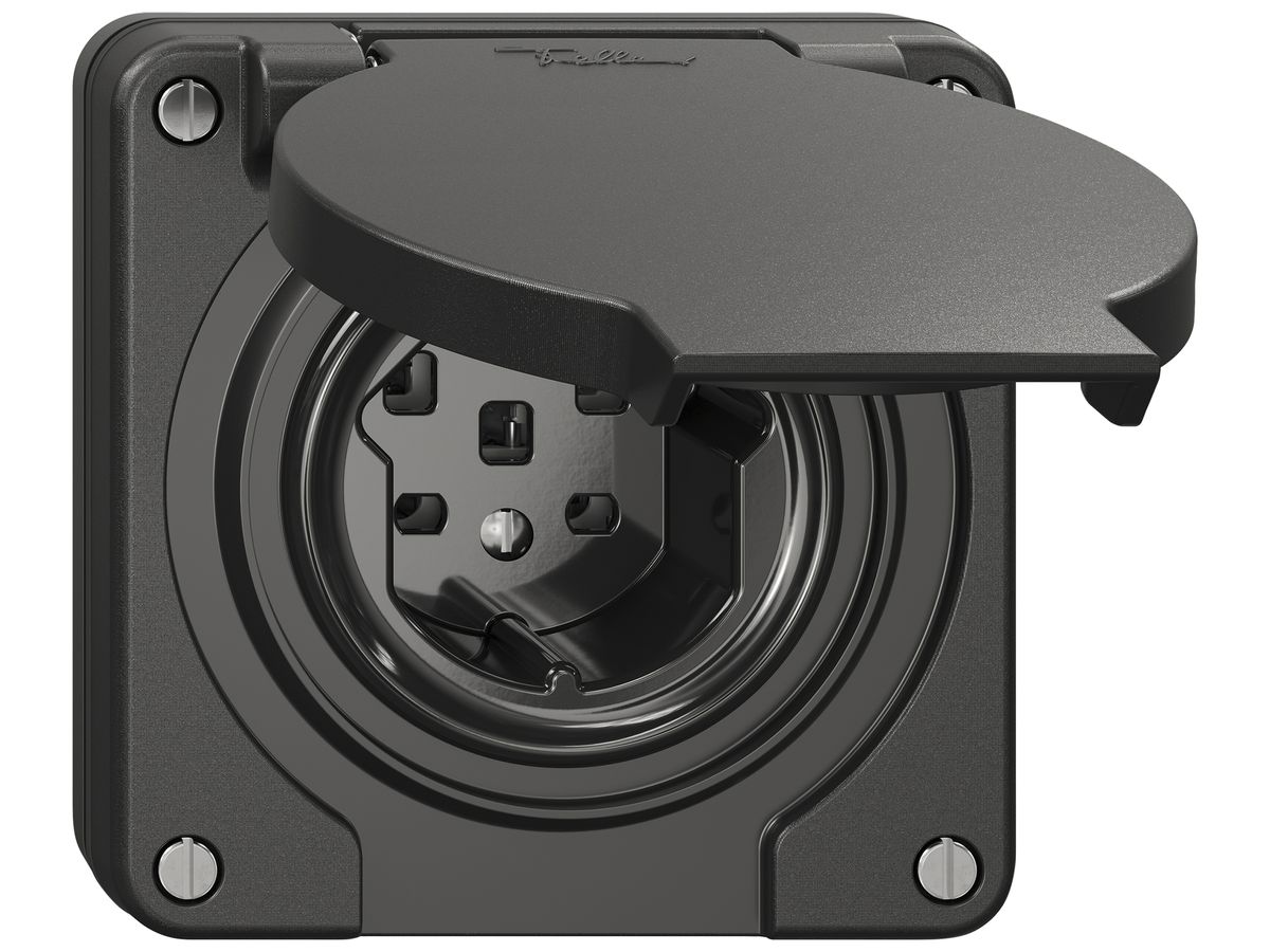 UP-Steckdose NEVO SNAPFIX® 1×T25 16A 440V 87×87×31mm IP21 sz
