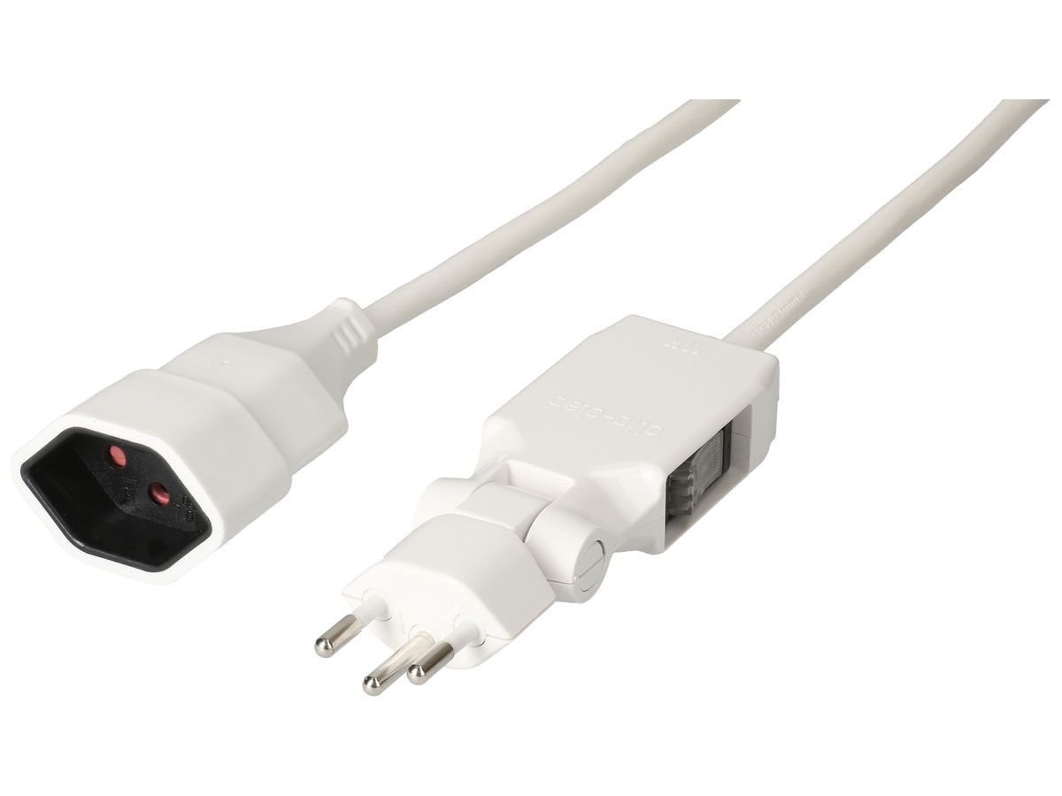 Verlängerungskabel MAX HAURI 5m Stecker Clip-Clap T12 180/130° weiss