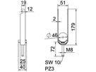 Schnellverleger BET 2056 U-Fuss Kunststoff 40…46mm 3×Kabel Stahl tfZn