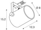 Strahler SLV EURO SPOT TRACK GU10 25W 1-Phasen-Adapter Ø80mm schwarz