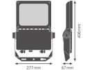 LED-Strahler LEDVANCE FLOODLIGHT 40W 5800lm 830 IP66 45×140° 406×277mm