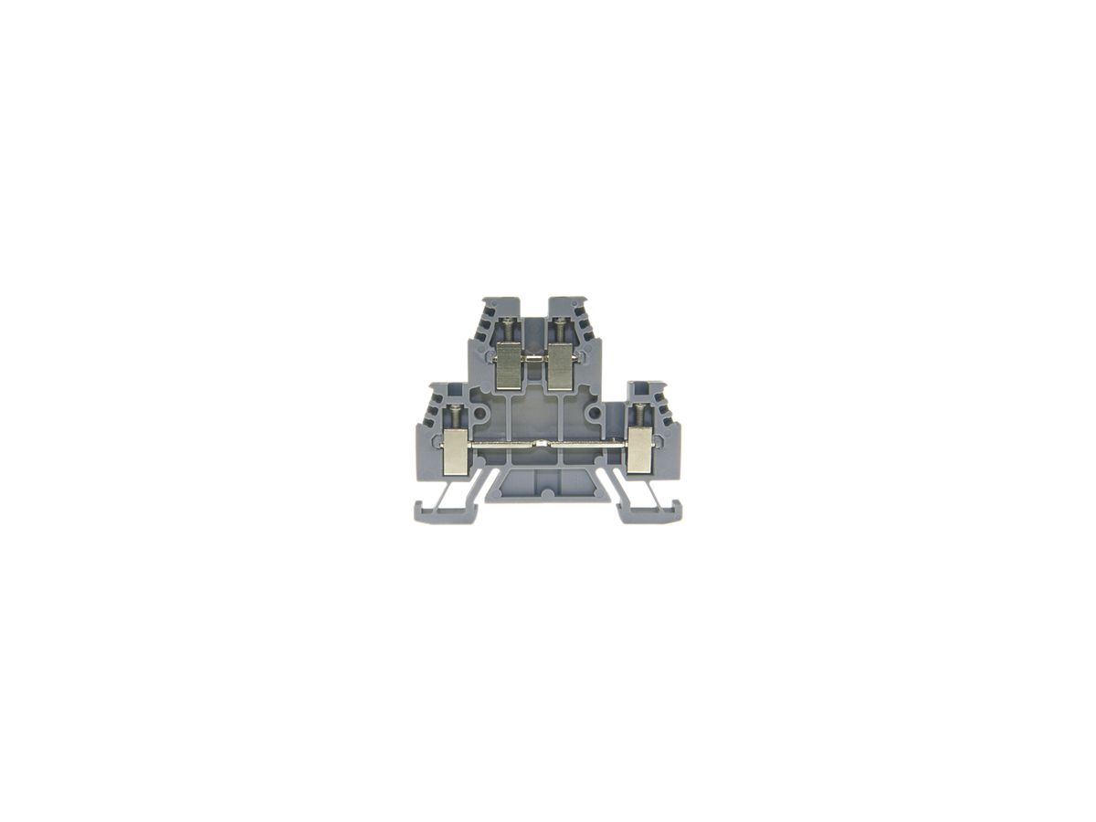 Durchgangs-Reihenklemme Woertz 0.5…2.5mm² 24A 500V Schraubanschluss 2×2 TH35 gu