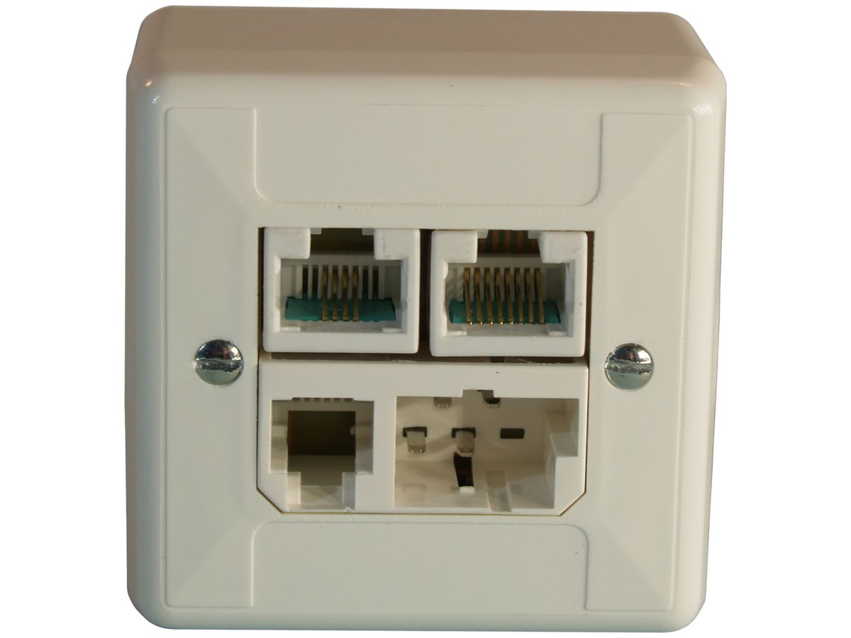 AP-Dose ADSL T+T/2×RJ45/RJ11/u ITplus weiss