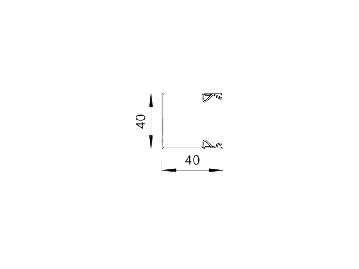 Installationskanal Bettermann LKM 40×40×2000mm verzinkt reinweiss