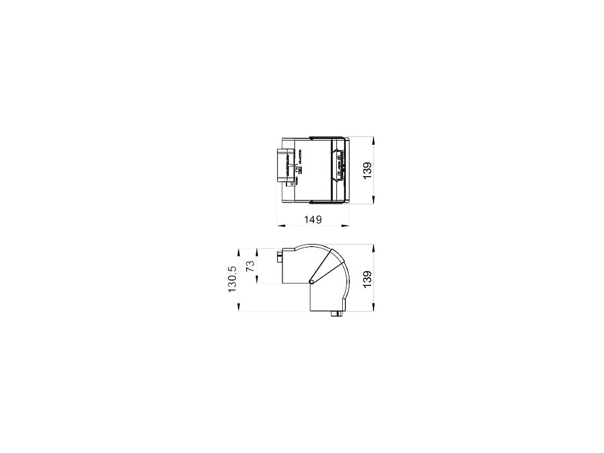 Ausseneck Bettermann GKH70×130mm, variabel, halogenfrei reinweiss