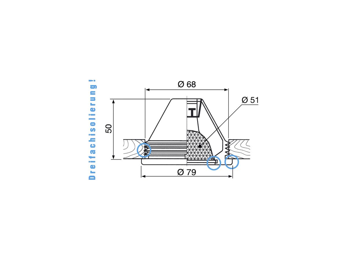 Downlight ELBRO GU10 35W Ø79mm grau
