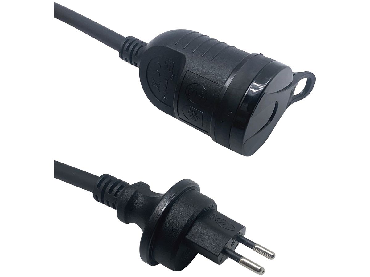 Verlängerungskabel IP55 Stecker T13/Kupplung T13, 10m schwarz