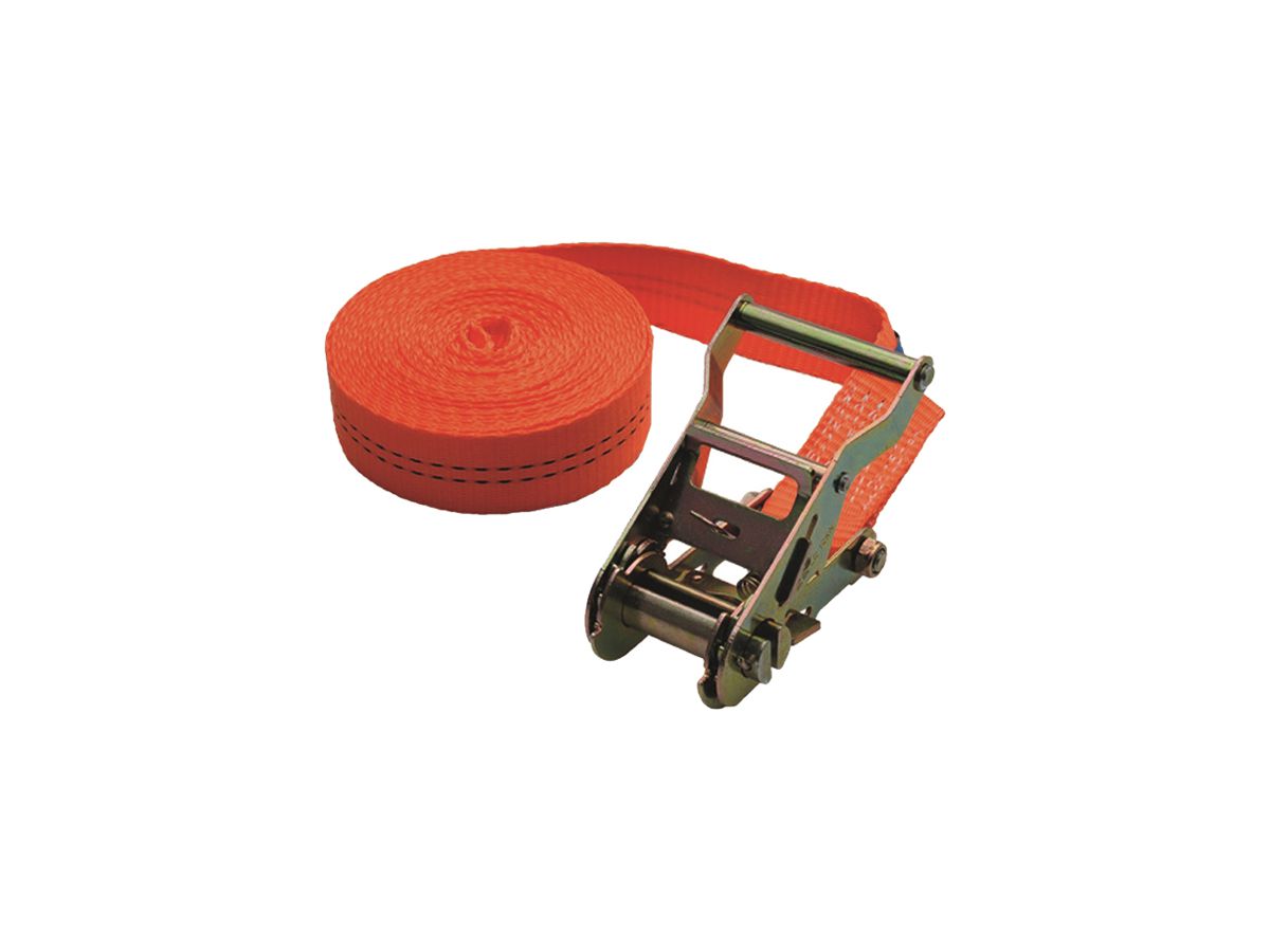 Umreifungsgurt Plica, mit Ratsche, 6m, 35mm, Polyester, orange