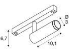 LED-Spot SLV GRIP S 10W 620lm 930 29° DALI 48V AD 180×30×67mm weiss