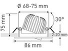 EB-LED-Spot maxLUCE MOVE 10.5W 230V DIM 830lm 927 Loch-Ø68mm 38° IP44 weiss