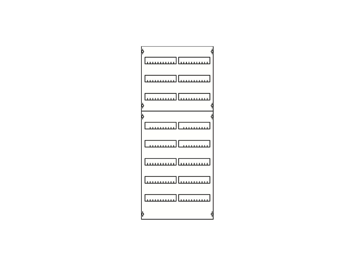 REG-Ausbaumodul ABB 2V4A, für Kleinverteiler CombiLine 2-Feld 8-reihig 192TE