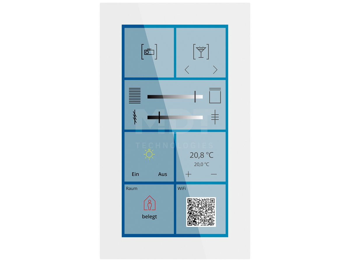 UP-Touchpanel KNX MDT BE-GTSP6TW.01S 6" Lautsprecher Glas weiss