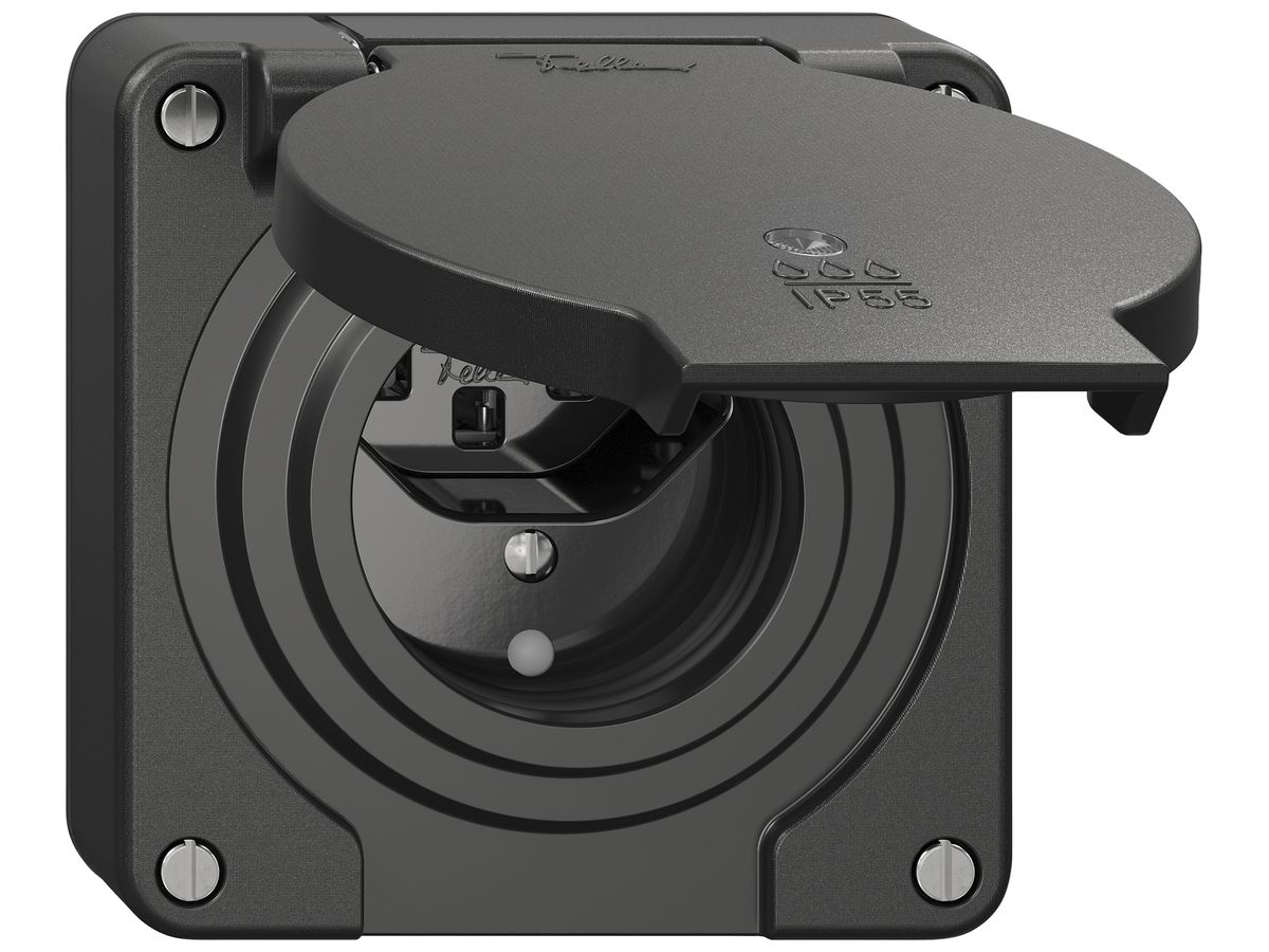 Steckdose NEVO SNAPFIX® 1×T23 16A 250V beleuchtet 87×87×32mm IP55 sz