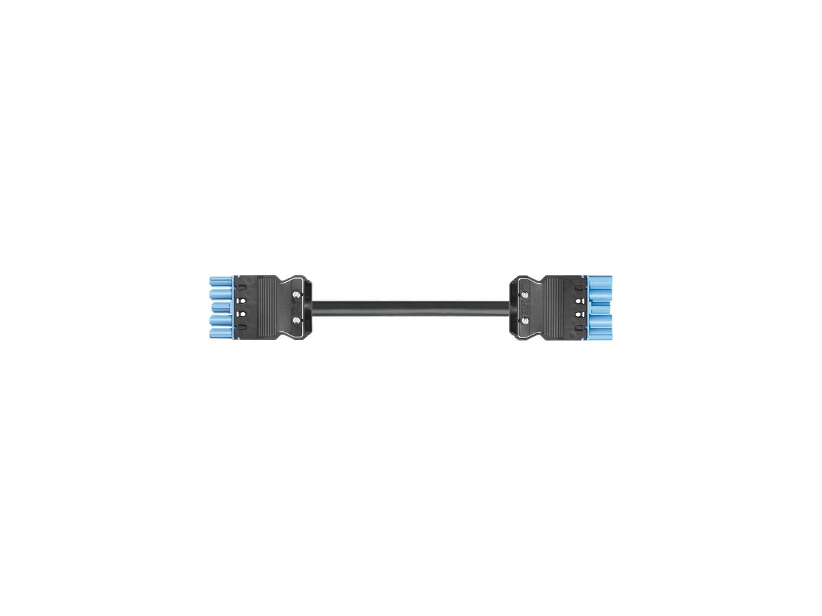 Verlängerung Wieland GST18i5 5×1.5mm² 250V+n.SELV 16A 5m blau Stecker-Buchse Cca