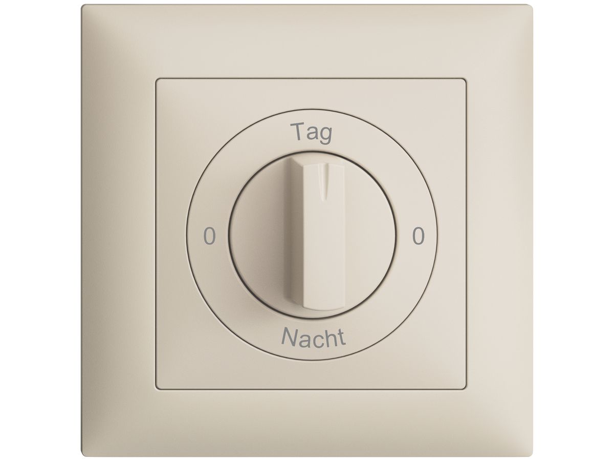 Frontset 0-Tag-0-Nacht EDIZIOdue crema 88×88mm für Drehschalter