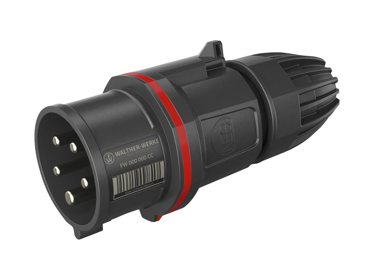 Stecker CEE NEO 5P 16A 380…415V 6h rot IP54 Schraubklemme