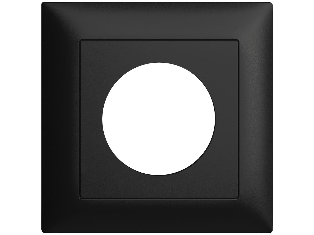 UP-Frontset EDIZIOdue schwarz 88×88mm mit Bohrung 43mm
