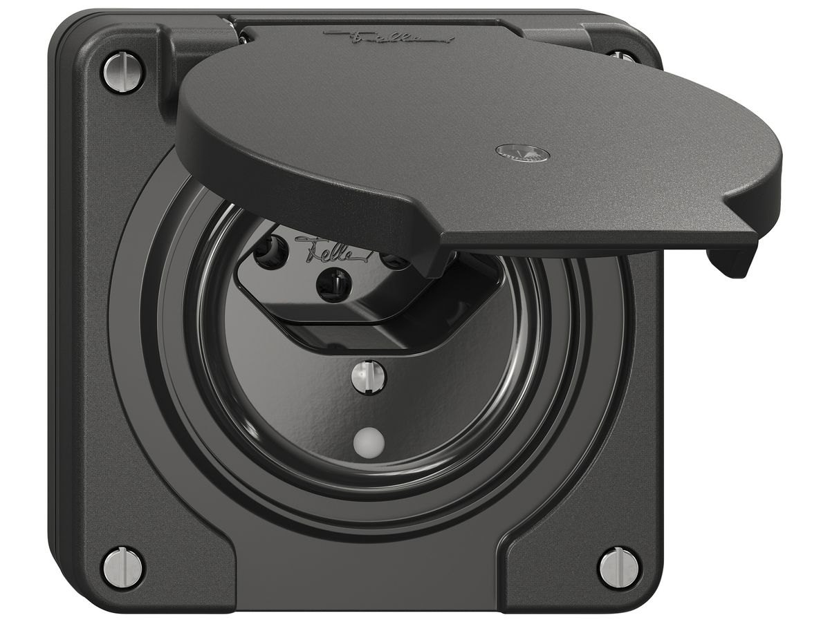 UP-Steckdose NEVO SNAPFIX® 1×T13 10A 250V beleuchtet 87×87×32mm IP21 sz
