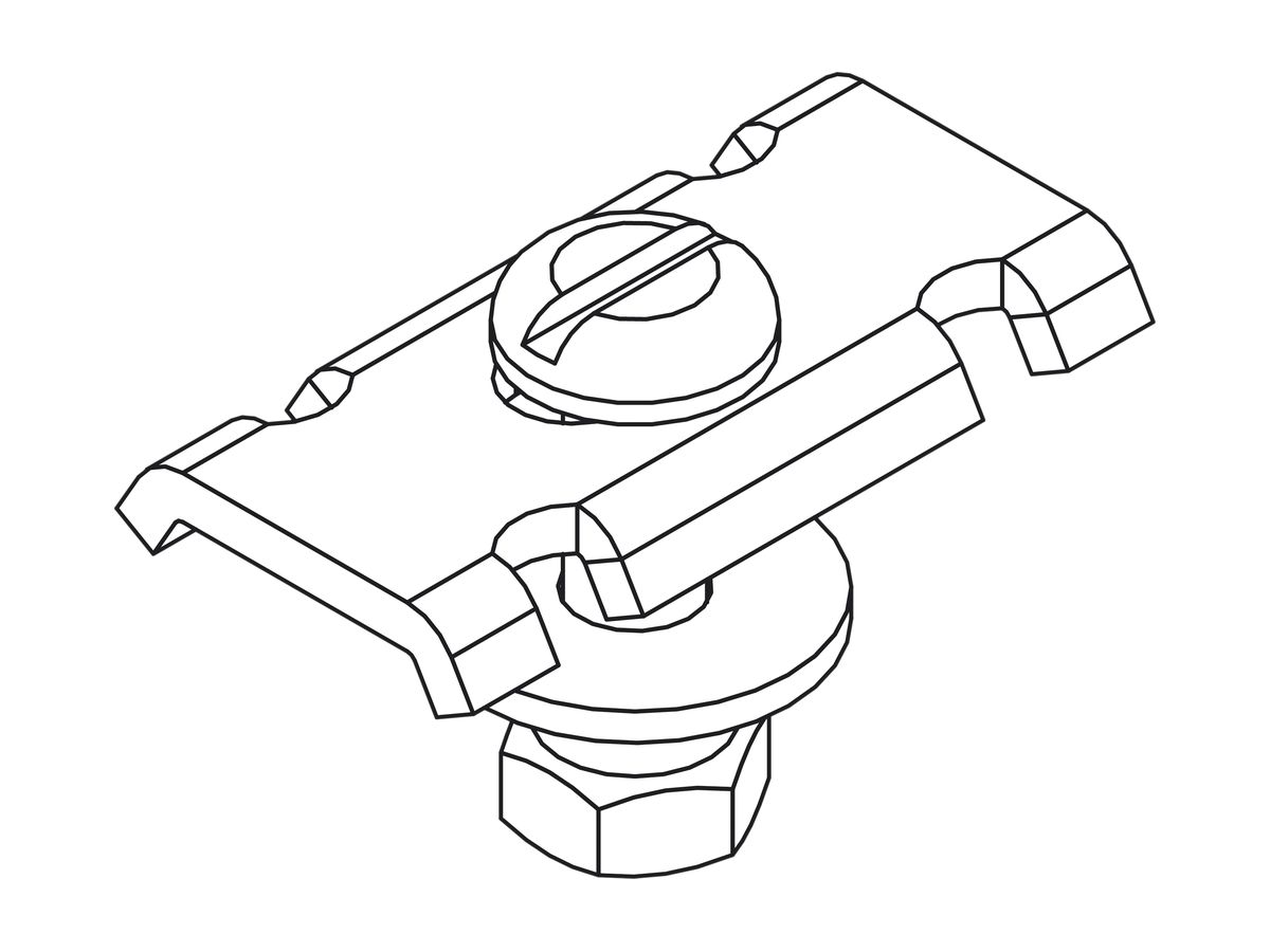 Klemmstück 40×21 mm Lanz galvanisch verzinkt mit Schraube Kunststoff