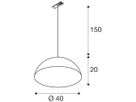Pendelleuchte SLV FORCHINI M 40 AD1PH Si E27 1×40W DIM Ø400mm schwarz/gold