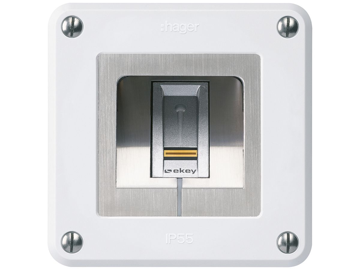 NUP-Fingerscanner Hager ekey RFID robusto C weiss