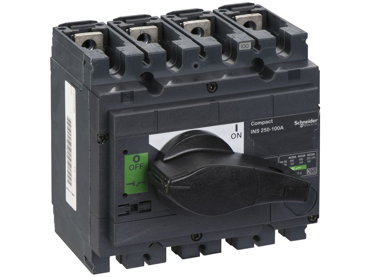 Lasttrennschalter Schneider Electric INS 4L 100A mit Drehgriff schwarz