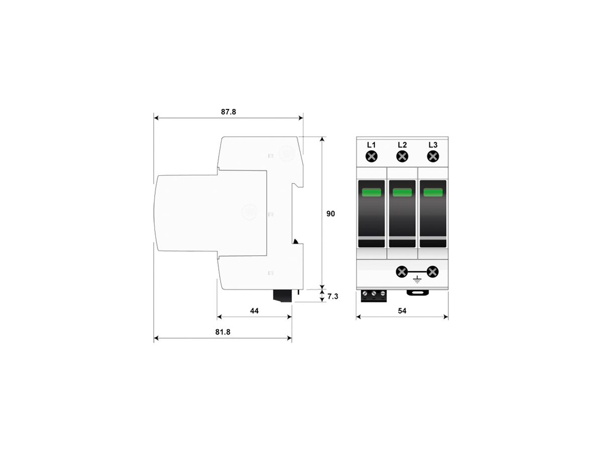 Blitzstromableiter  Citel DAC1-13VGS-30-275 Typ 1+2+3, 3-polig