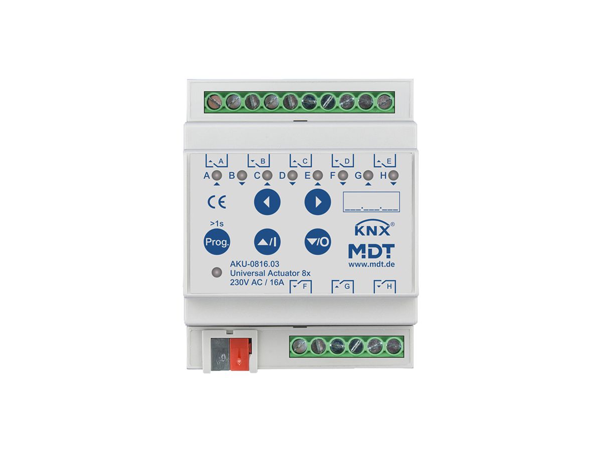 REG-Schaltaktor KNX MDT AKU-0816.03 8-Kan 16A 230VAC 4TE