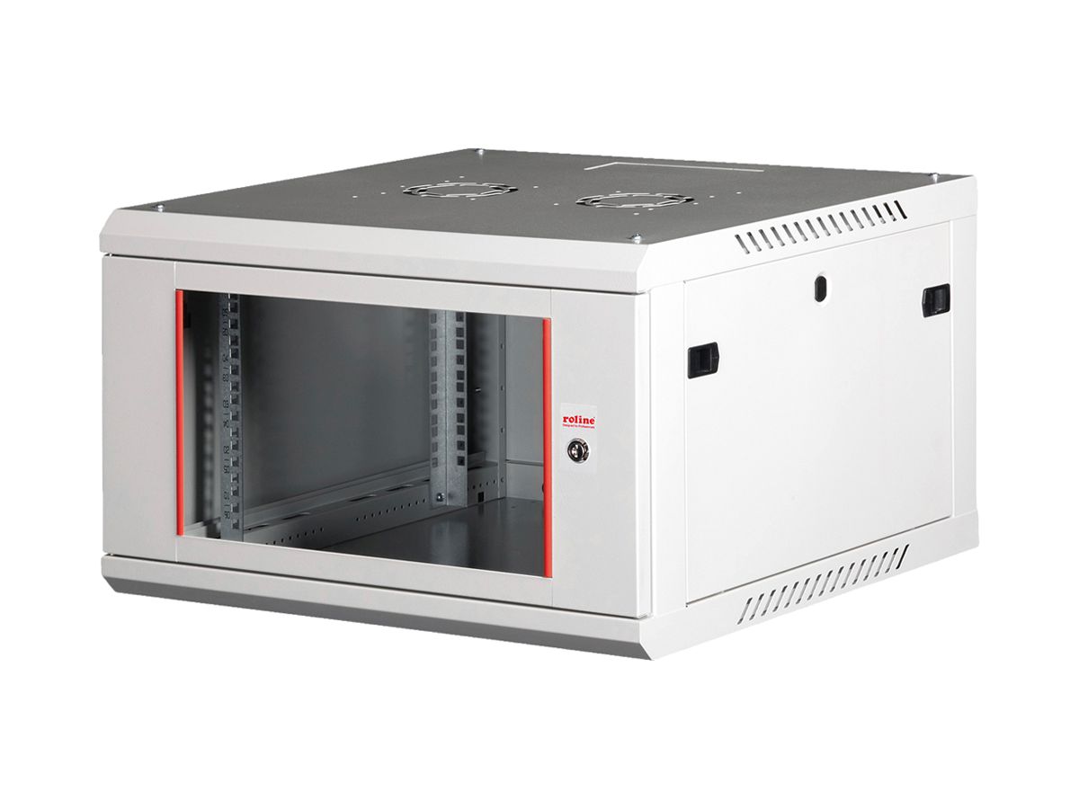 Wandgehäuse 19" ROLINE Basic Plus 600×379×600mm 6HE 1×Tür Stahl grau