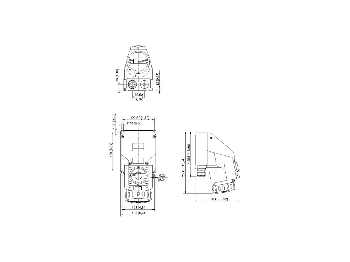 Steckdose R. STAHL 7571 5L 32A 415V IP66 schwarz