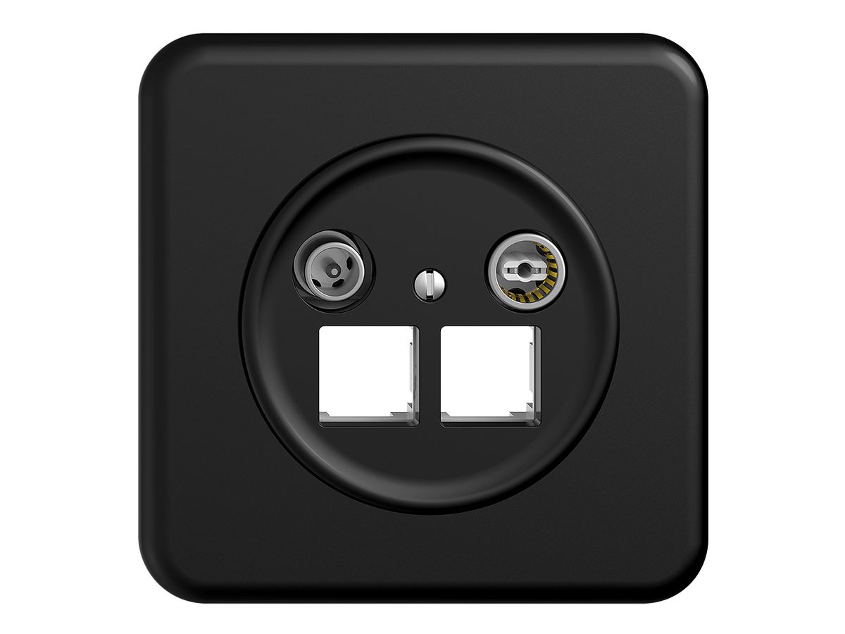 UP-Multimediadose Sdue QMI EASYNET 11dB, f.2×RJ45 S-One, schwarz