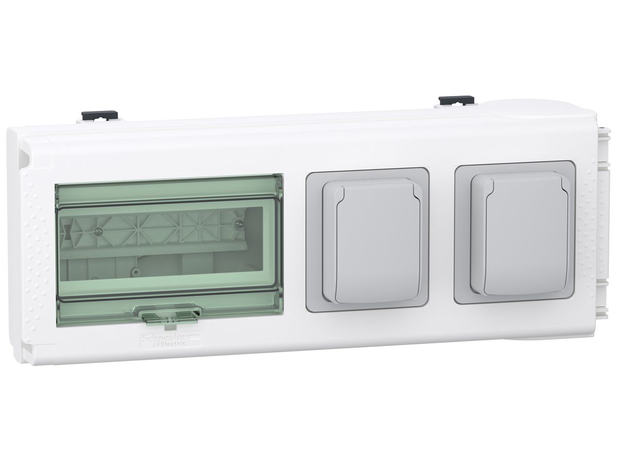 Abgangskasten Canalis KNB 32A für 5×Modul mit 2×Steckdose CEE 7/3 Typ F (Schuko)