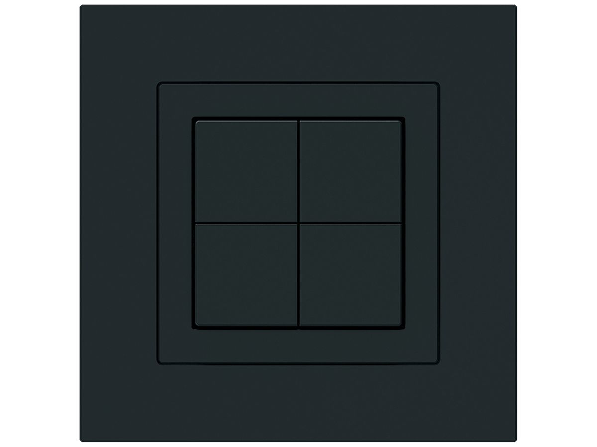 UP-KNX-Taster Hager BA kallysto.pro C 4-fach 94×94mm schwarz