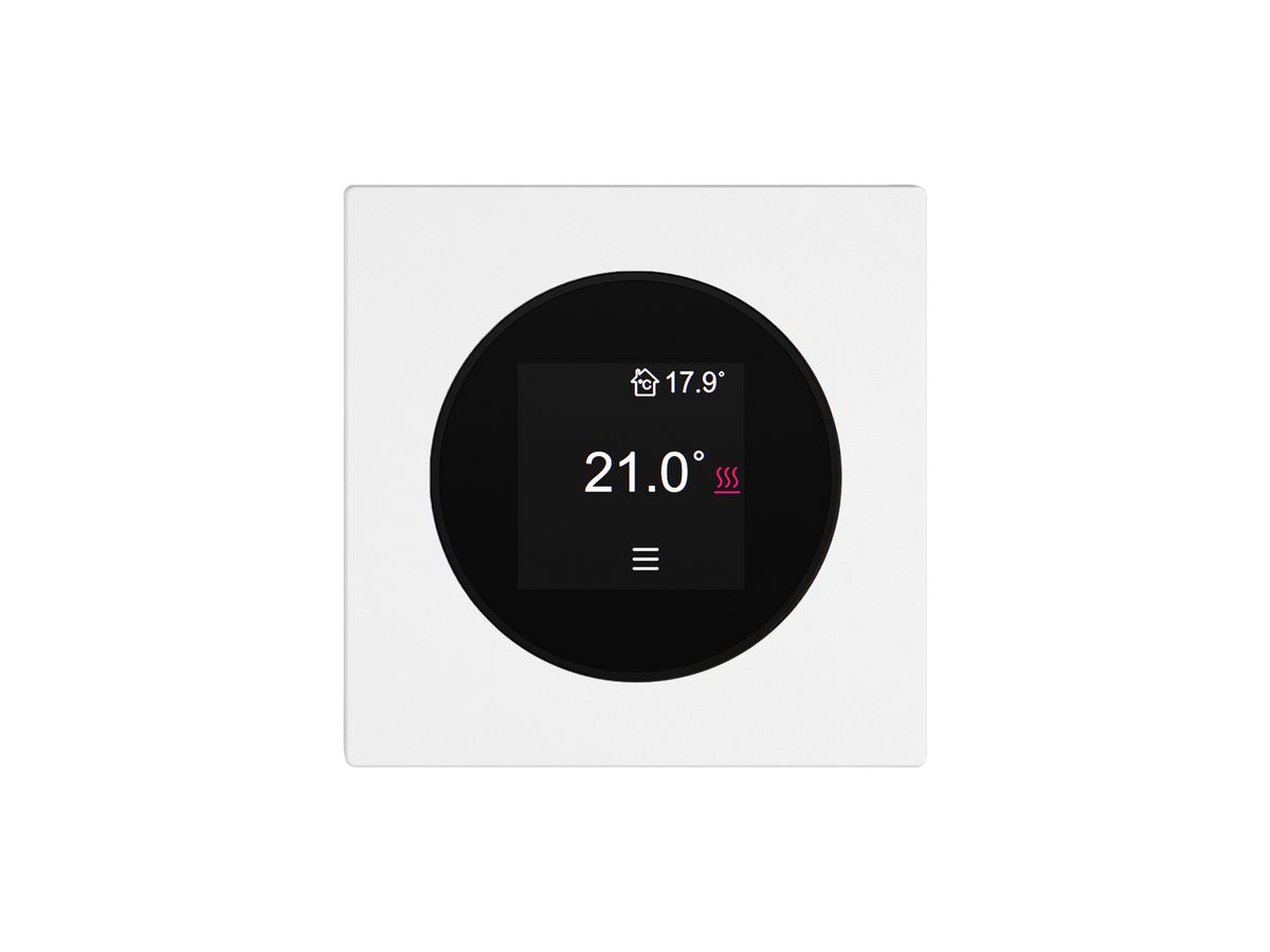 Raumthermostat EDIZIO.liv SNAPFIX® 230VAC 4…30°C 60×60mm weiss