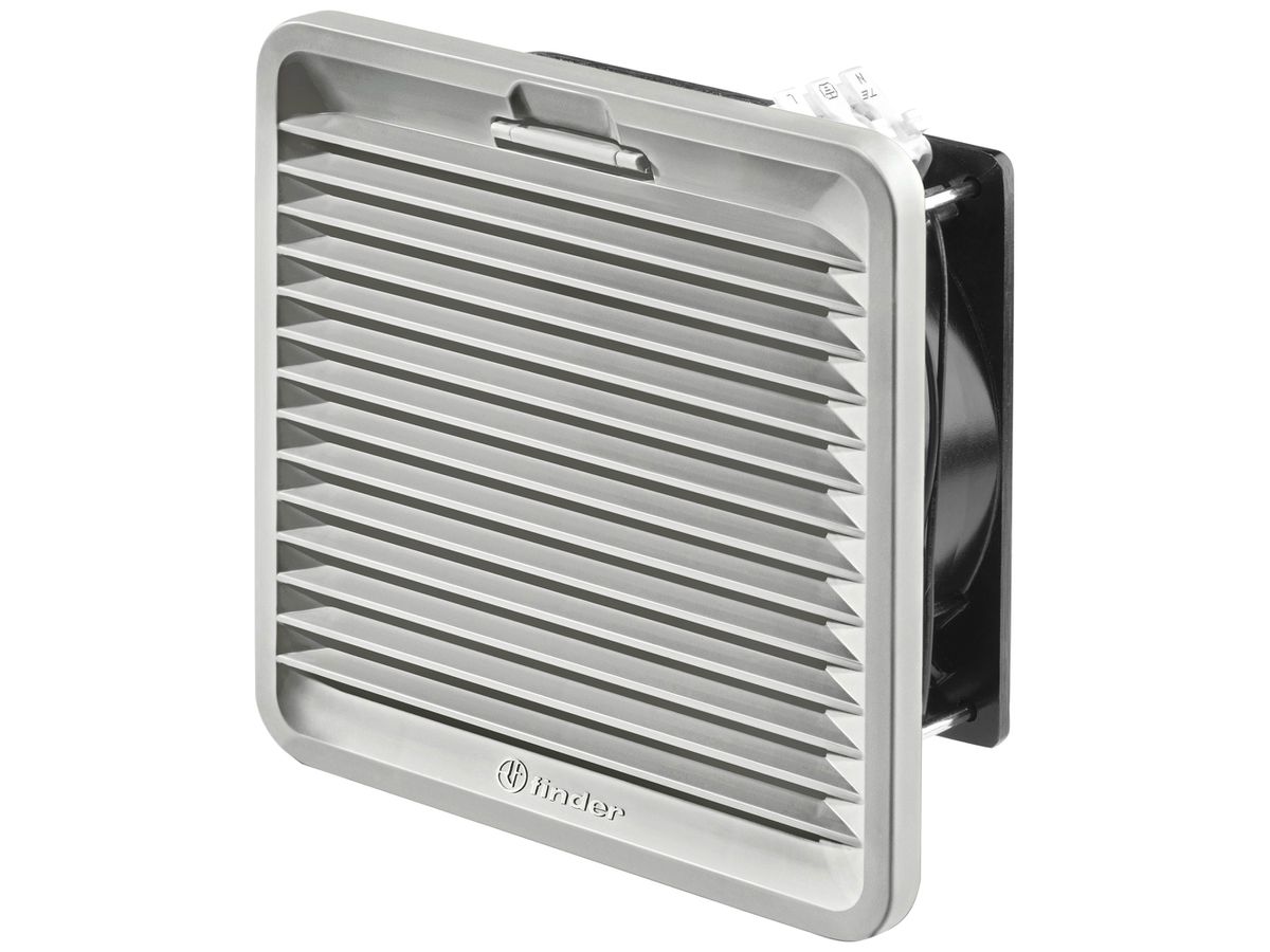 Lüfter Finder 7F.31 55m³/h 155×155×66.2mm 19.2…26.4VDC mit Filter grau