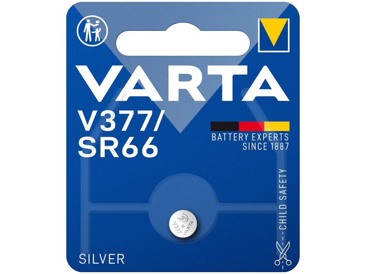 Knopfzelle Silberoxyd VARTA V377, 1.55V Blister à 1 Stück