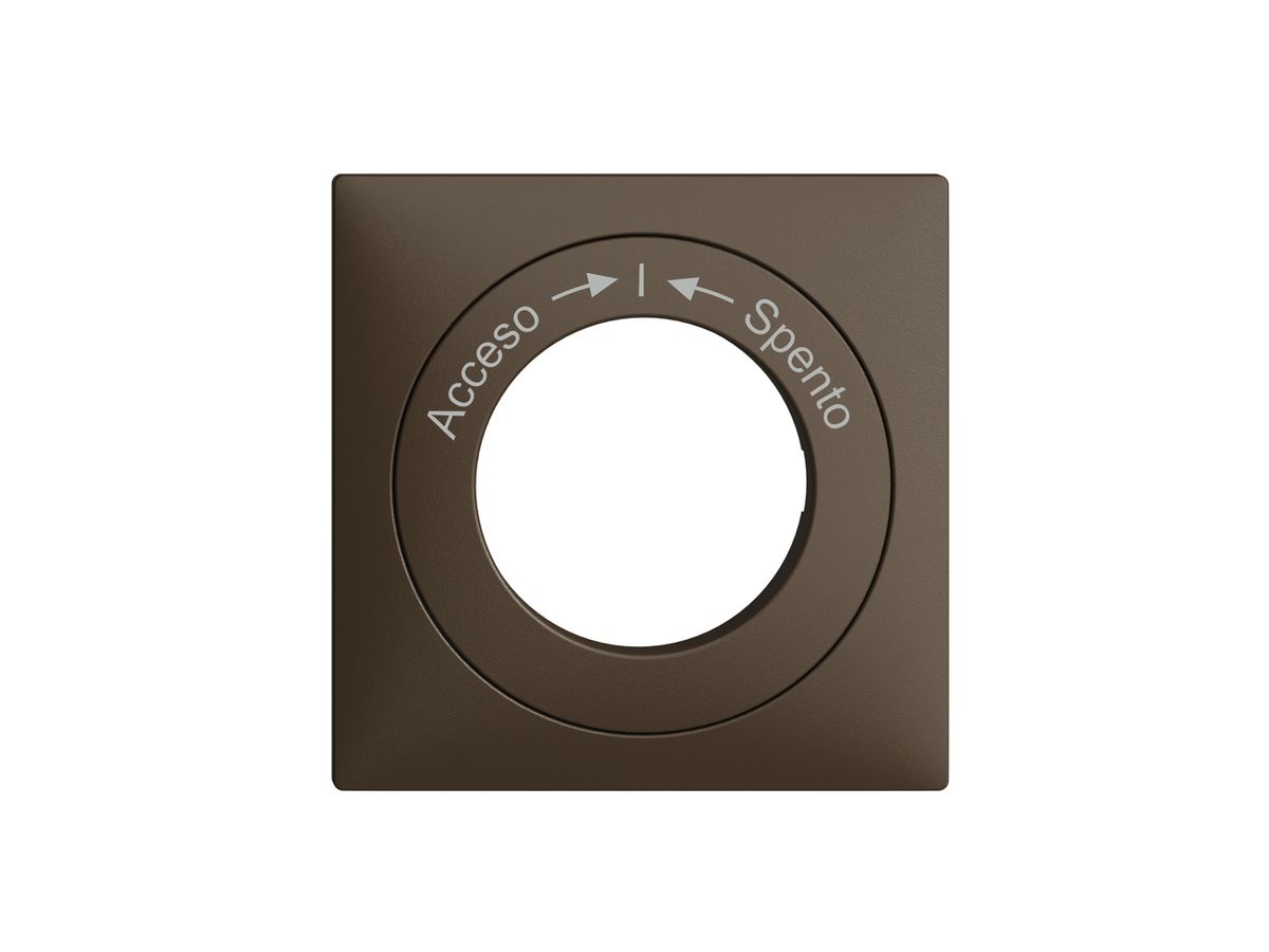 Frontset Acceso->I<-Spento EDIZIOdue coffee 60×60mm für Schlüsselschalter