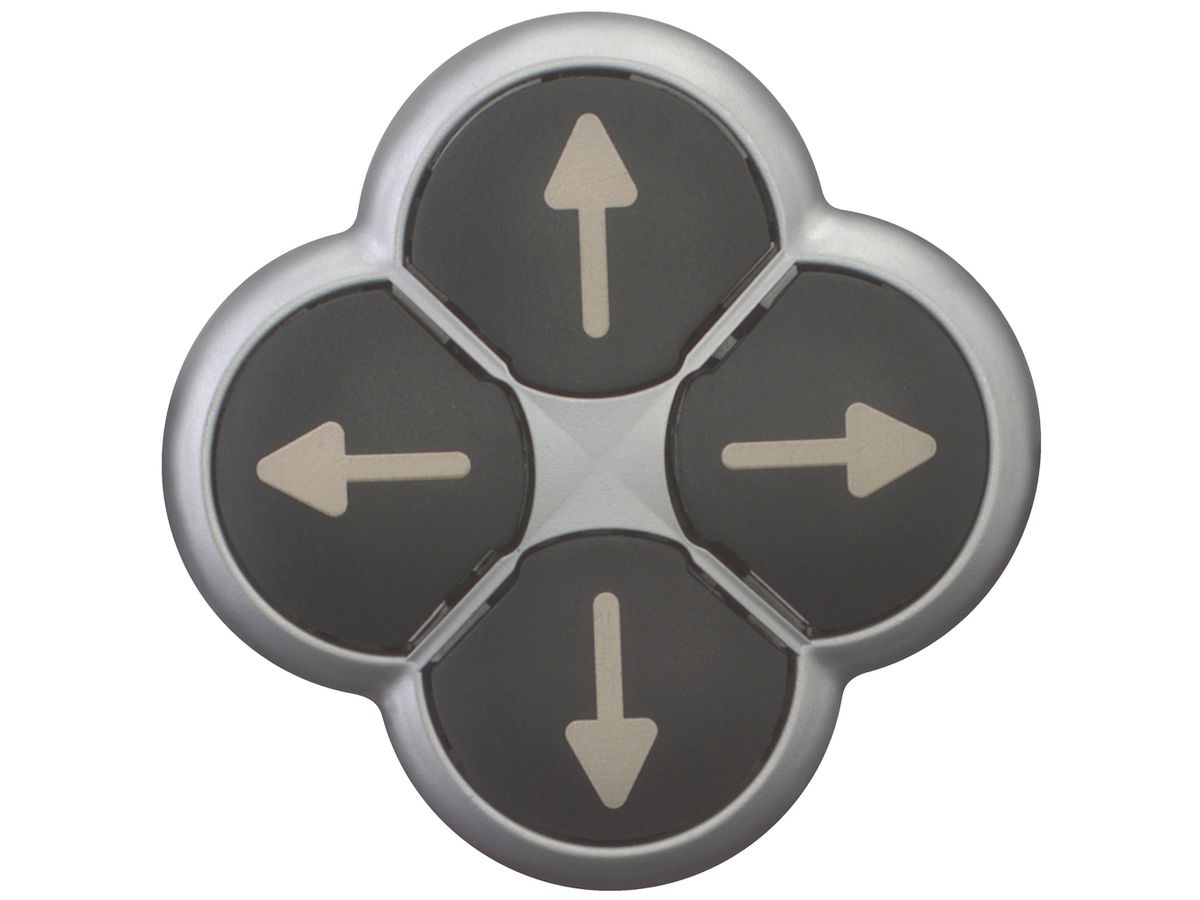Drucktaster Eaton M22-D4-S-X7 schwarz 4 Pfeile Ø22.5mm flach