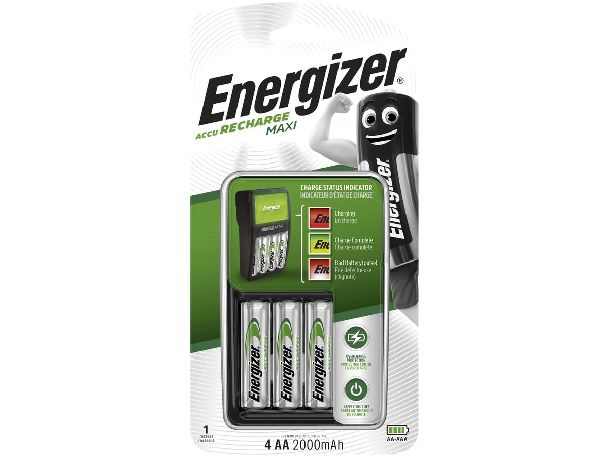 Ladegerät Energizer Maxi Charger + 4 AA Batterien 2000mAh