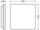 LED-Deckenleuchte LEDVANCE SURFACE FLAT SQ 19W 2660lm 830/840 IP54 weiss