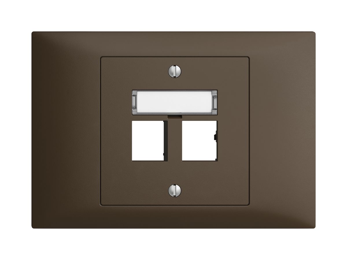 EB-Montageset EDIZIOdue BKE Geradeauslass, für 2×RJ45 freenet, coffee