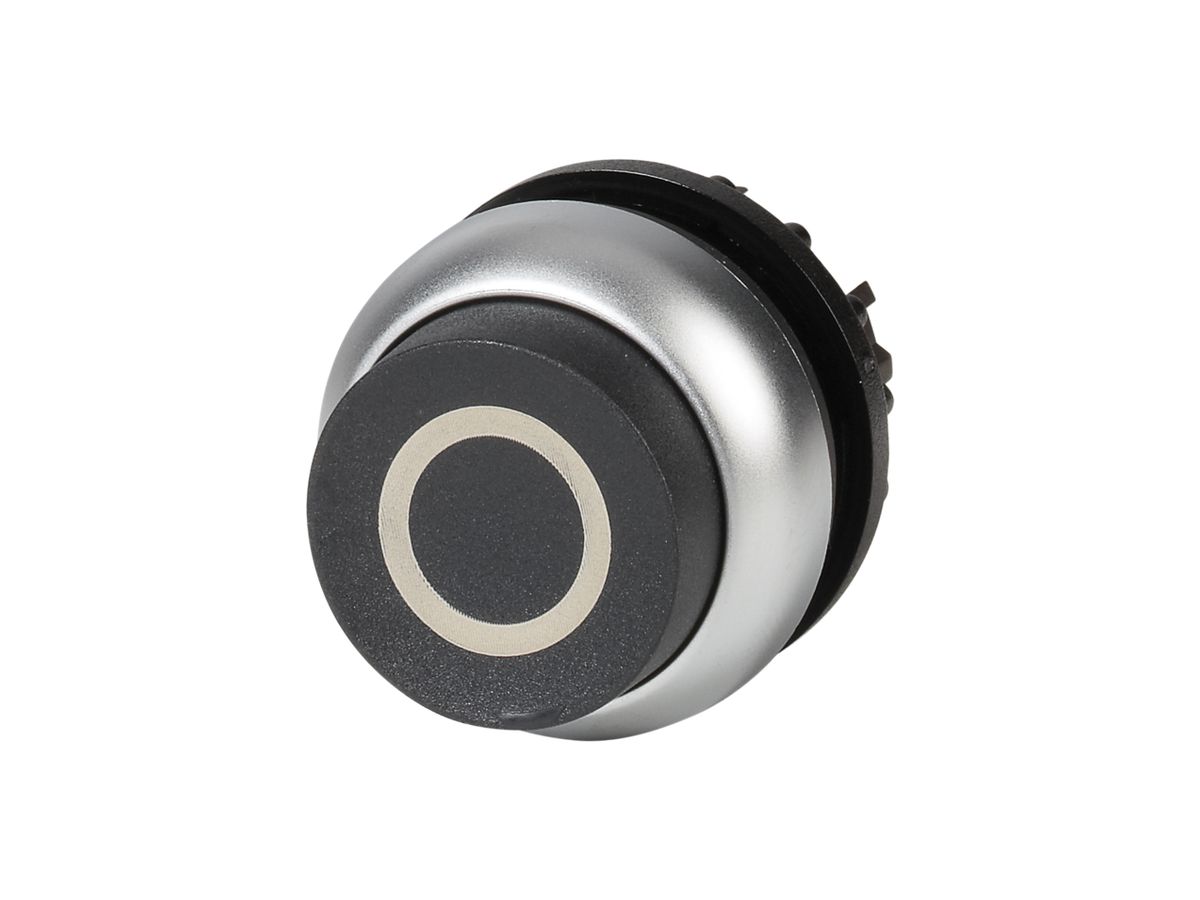Drucktaste ETN RMQ hoch O schwarz, tastend, Ring verchromt