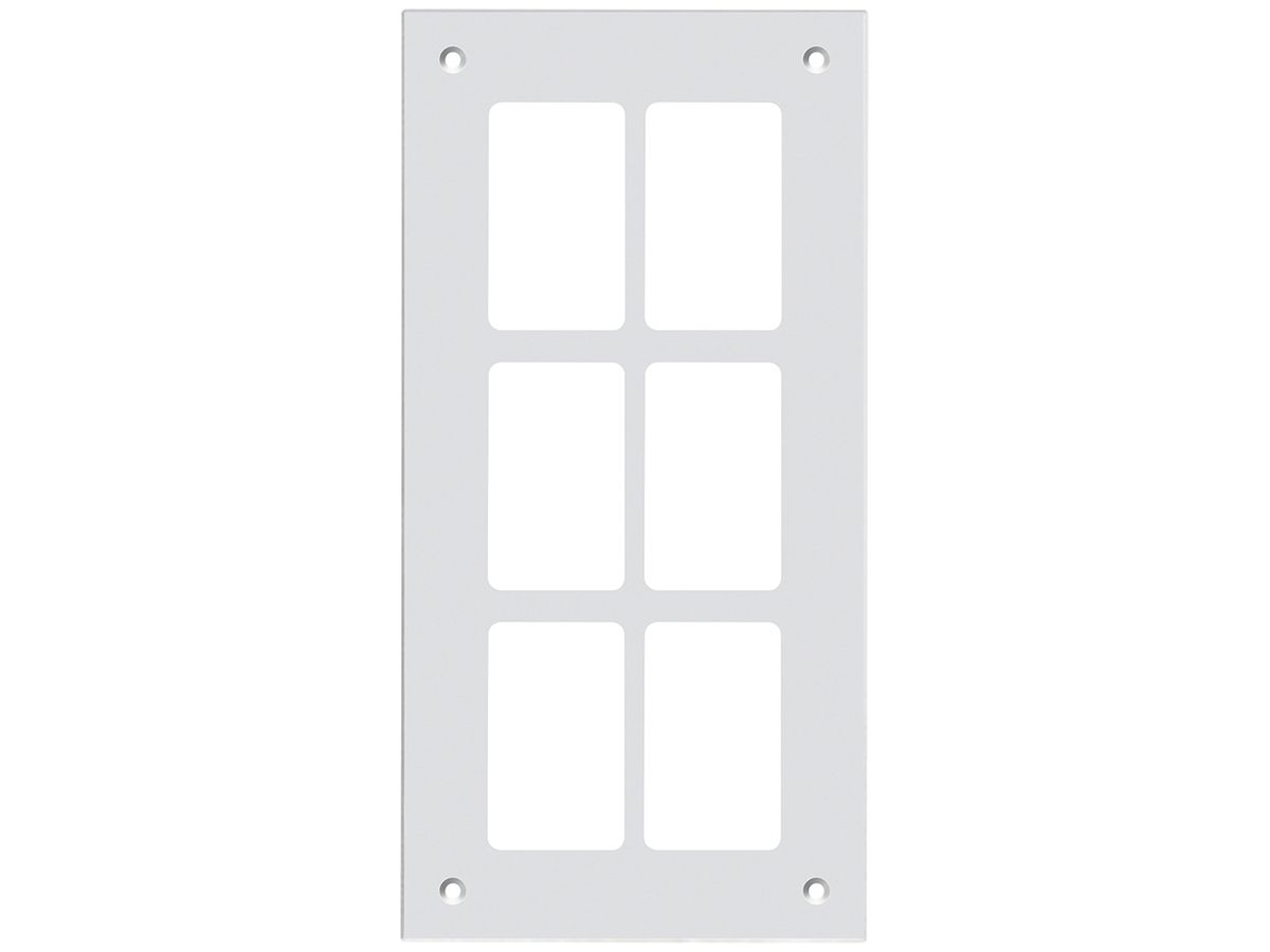 Montageplatte Hager FLF 3/5 3×2 Aluminium eloxiert weiss