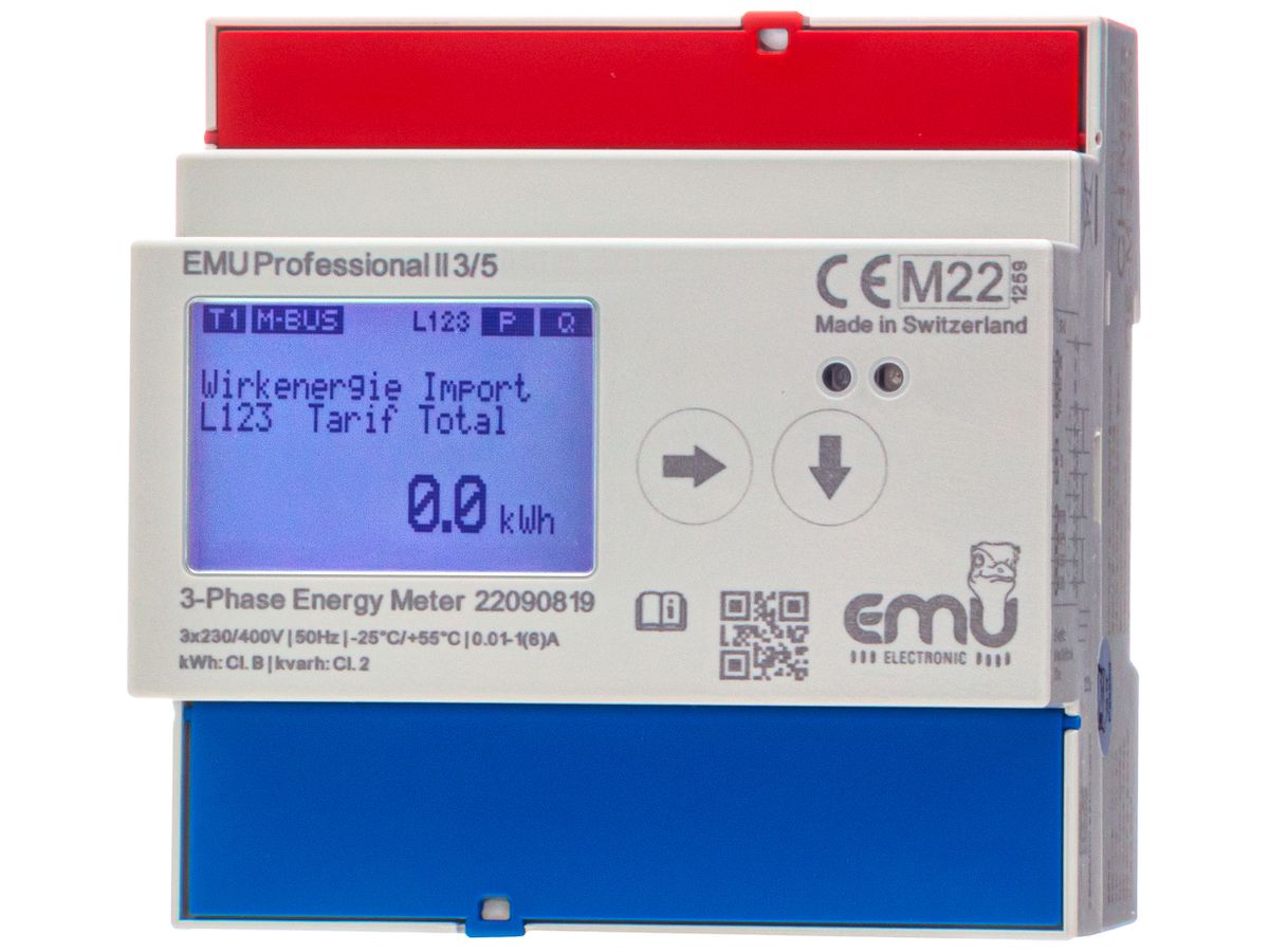 REG-Energiezähler EMU Professional II 3×5A indirekt MID S0