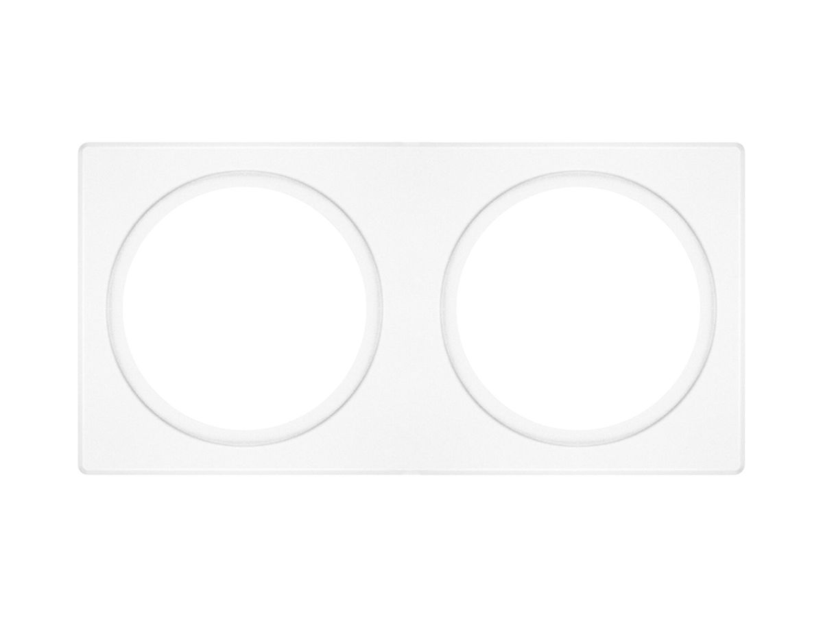 Abdeckplatte LEDVANCE FRAME Stahl 200×100mm 2×Ø68mm weiss