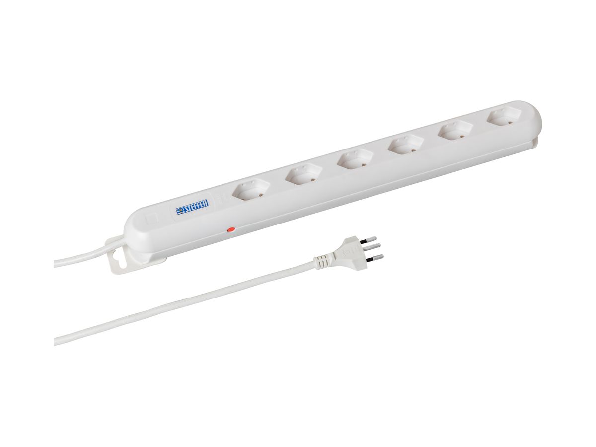 Steckdosenleiste STEBA LINEA PLUS 6×T13 3m reset weiss