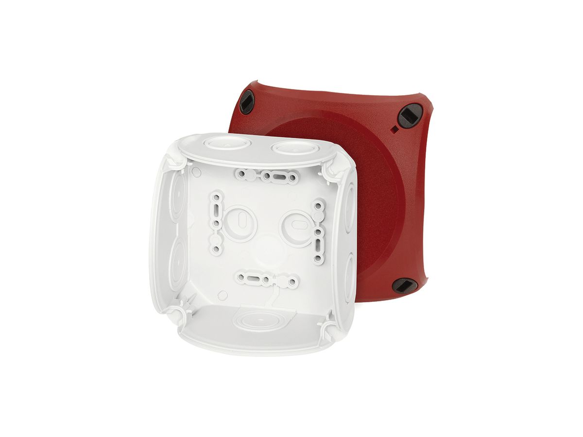 AP-Abzweigdose Hensel DK 0400 grau, Deckel rot